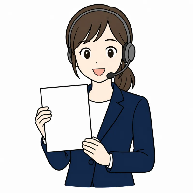 案内するオペレーターのイラスト