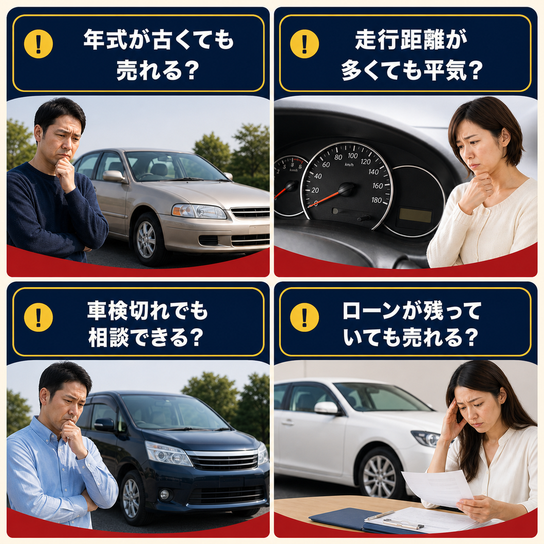 中古車売却についてのよくある迷い